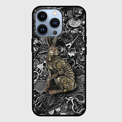 Чехол для iPhone 13 Pro Металлический заяц - стимпанк, цвет: 3D-черный