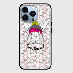 Чехол для iPhone 13 Pro Морда кролика 2023, цвет: 3D-черный