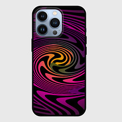 Чехол iPhone 13 Pro Бордово черный абстрактный узор спираль