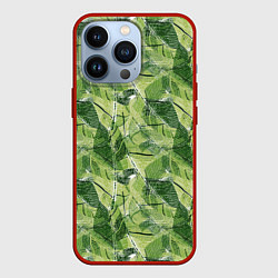 Чехол iPhone 13 Pro Милитари листья крупные