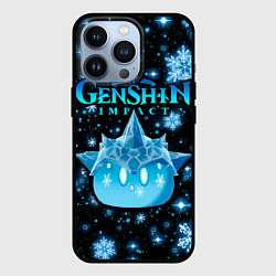 Чехол для iPhone 13 Pro Крио слайм в снежинках, цвет: 3D-черный