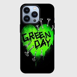Чехол iPhone 13 Pro Green day heart nails