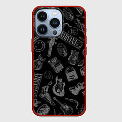 Чехол для iPhone 13 Pro Nirvana crash guitar black, цвет: 3D-красный