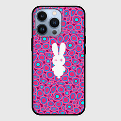 Чехол для iPhone 13 Pro Белый кролик на розовом - символ 2023, цвет: 3D-черный