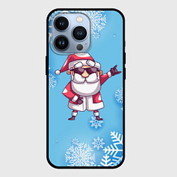 Чехол iPhone 13 Pro Крутой Дед Мороз - снежинки