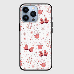 Чехол для iPhone 13 Pro Зимнее розовое настроение, цвет: 3D-черный