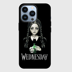 Чехол для iPhone 13 Pro Уэнсдэй на чёрном фоне, цвет: 3D-черный