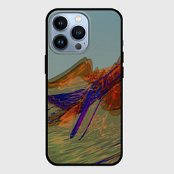 Чехол для iPhone 13 Pro Волнообразные разноцветные музыкальные линии, цвет: 3D-черный