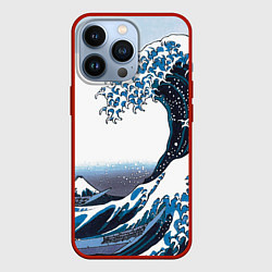 Чехол для iPhone 13 Pro Цунами в Японии, цвет: 3D-красный