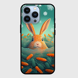 Чехол для iPhone 13 Pro Кролик в море моркови, цвет: 3D-черный