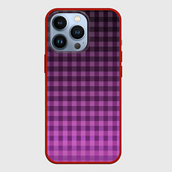 Чехол iPhone 13 Pro Фиолетово-розовый клетчатый градиент
