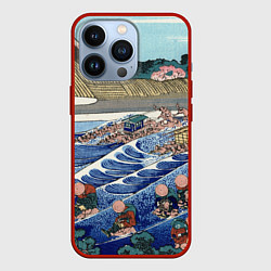 Чехол для iPhone 13 Pro Кацусика Хокусай сон жены рыбака - японская гравюр, цвет: 3D-красный
