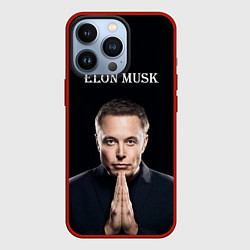 Чехол iPhone 13 Pro Илон Маск, портрет на черном фоне