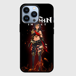 Чехол iPhone 13 Pro Дэхья и огонь Персонаж Genshin Impact