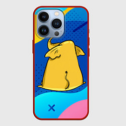 Чехол для iPhone 13 Pro Желтый слон вид сзади, цвет: 3D-красный