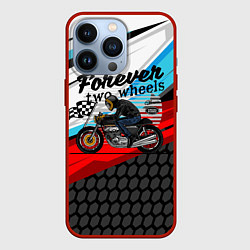 Чехол для iPhone 13 Pro Два колеса навсегда мотоспорт, цвет: 3D-красный