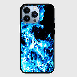 Чехол iPhone 13 Pro Красивый неоновый синий огонь