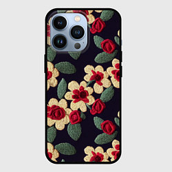 Чехол iPhone 13 Pro Эффект яркой вышивки