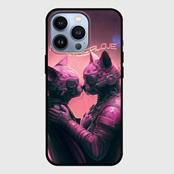 Чехол iPhone 13 Pro Влюбленные кибер-котики