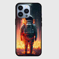 Чехол iPhone 13 Pro Космонавт в горящем лесу