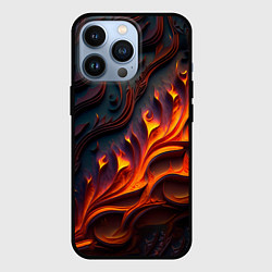 Чехол iPhone 13 Pro Огненный орнамент с языками пламени
