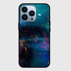 Чехол для iPhone 13 Pro Сине-фиолетовый туман и краски разных цветов, цвет: 3D-черный