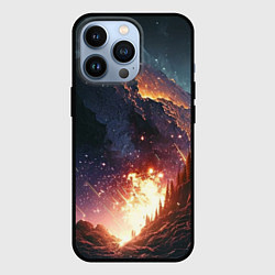 Чехол для iPhone 13 Pro Звезды над природным пейзажем, цвет: 3D-черный