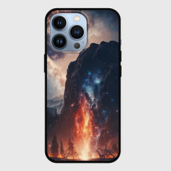 Чехол iPhone 13 Pro Галактика как ночное небо над пейзажем
