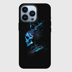Чехол iPhone 13 Pro Blue skeleton with horns