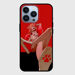 Чехол iPhone 13 Pro Человек бензопила: пауэр демон крови с котиком