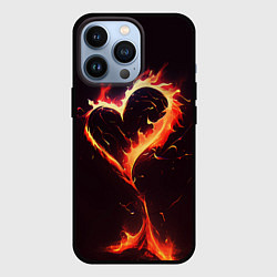 Чехол iPhone 13 Pro Арт нейросети пламенное сердце