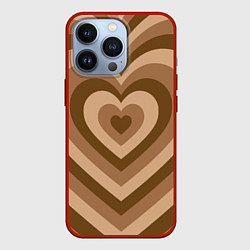 Чехол iPhone 13 Pro Hearts brown