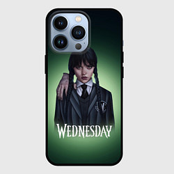 Чехол для iPhone 13 Pro Wednesday green, цвет: 3D-черный