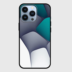 Чехол iPhone 13 Pro Серо-бело-синий каменный паттерн