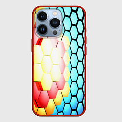 Чехол для iPhone 13 Pro Shape abstract color, цвет: 3D-красный