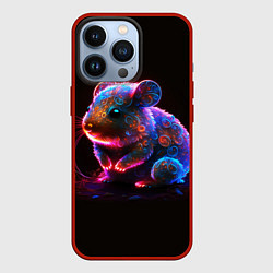 Чехол для iPhone 13 Pro Неоновый хомячок, цвет: 3D-красный