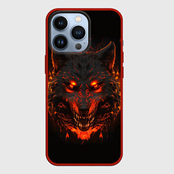 Чехол iPhone 13 Pro Морда огненного волка