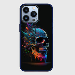 Чехол iPhone 13 Pro Красочный череп с цветами