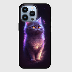 Чехол iPhone 13 Pro Неоновый котик и луна