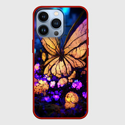 Чехол iPhone 13 Pro Цветок бабочка midjouney
