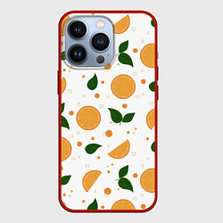 Чехол iPhone 13 Pro Апельсины с листьями