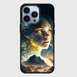 Чехол для iPhone 13 Pro Девушка-ночь, цвет: 3D-черный