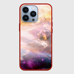 Чехол для iPhone 13 Pro Аморфное абстрактное космическое красочное небо, цвет: 3D-красный