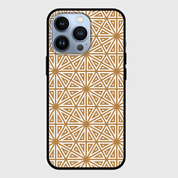Чехол iPhone 13 Pro Абстрактный лучевой золотистый паттерн