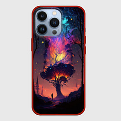 Чехол iPhone 13 Pro Огненное дерево в звездном лесу