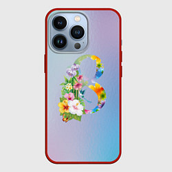 Чехол для iPhone 13 Pro Цветочная восьмёрка, цвет: 3D-красный
