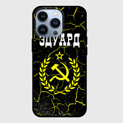 Чехол для iPhone 13 Pro Эдуард и желтый символ СССР со звездой, цвет: 3D-черный