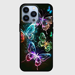 Чехол iPhone 13 Pro Неоновые дикие бабочки