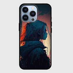 Чехол iPhone 13 Pro Девушка в городе в аниме стиле