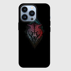 Чехол iPhone 13 Pro Неоновый разноцветный волк